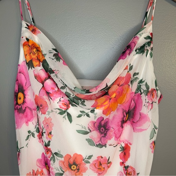 *NWT* Altar’d State Floral Draped Cowl Neck Sleeveless Mini Dress, Size XL - Picture 2 of 6